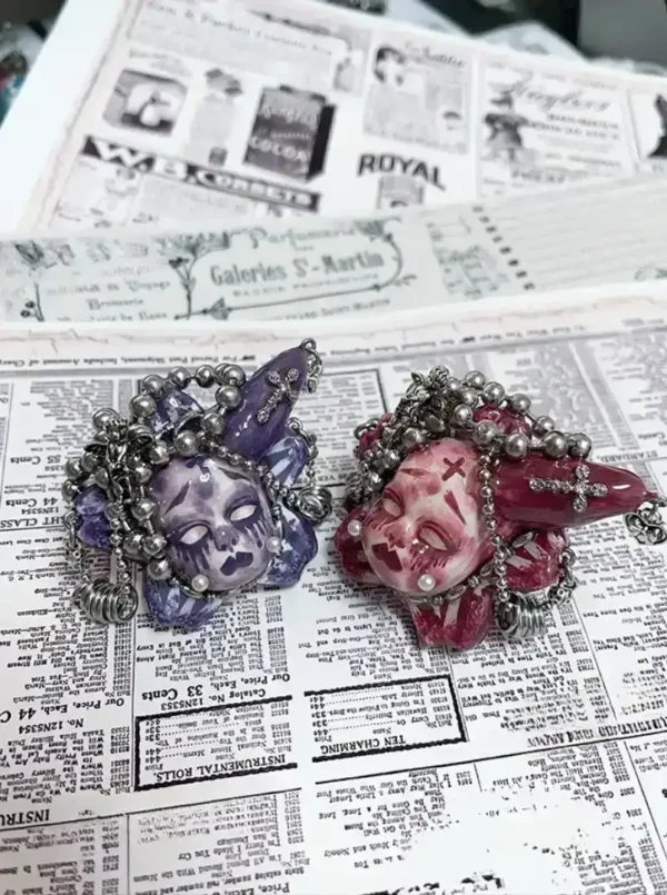 Purple/Red Gothic Rings, Adjustable Gothic Wedding Rings, Halloween Rings 2025, Witchy Rings for Alt Girls - Image 2