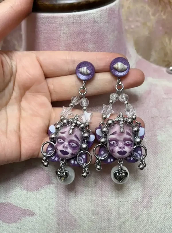 Purple Goth Earrings