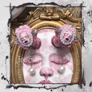 Pink Gothic Earrings