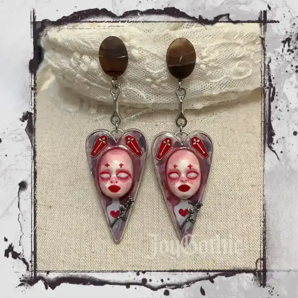 Pink Heart Earrings
