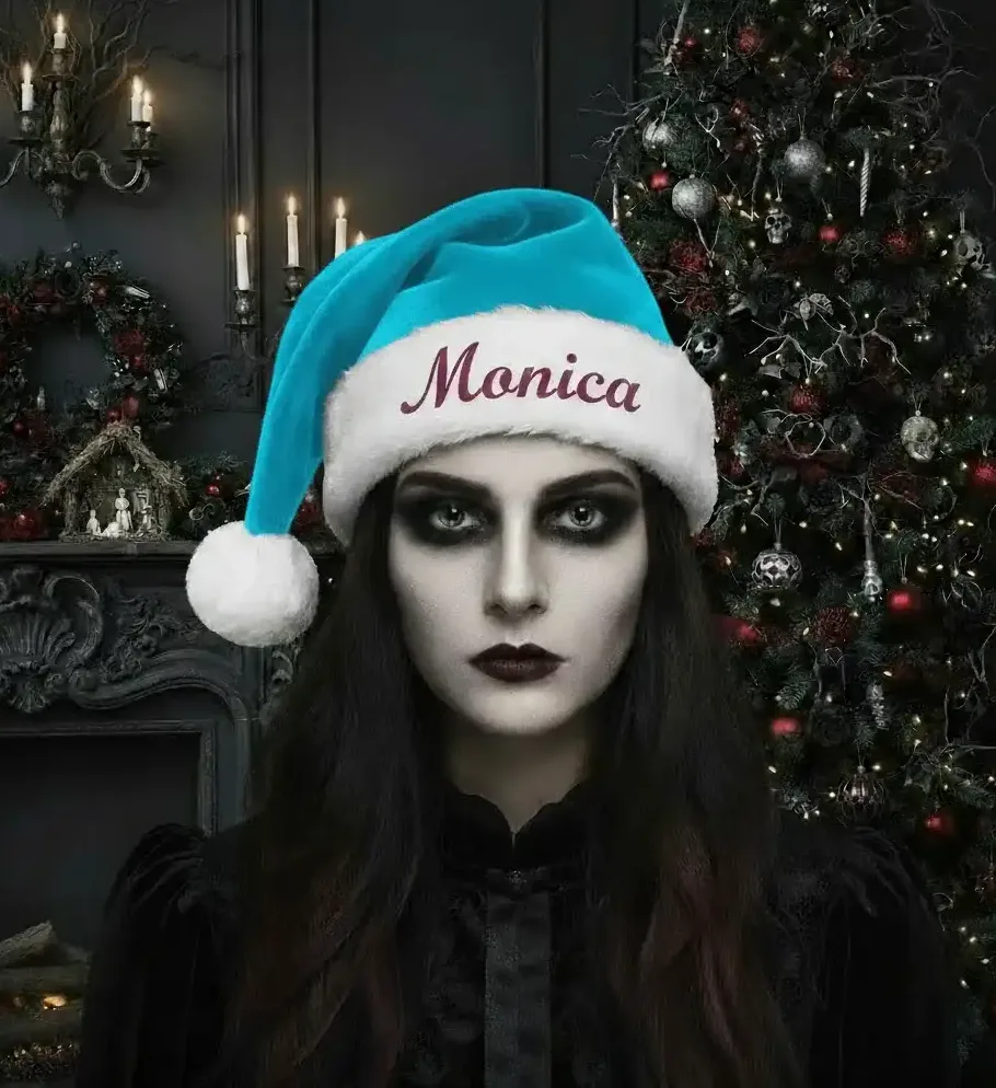 Light Blue Santa Hat