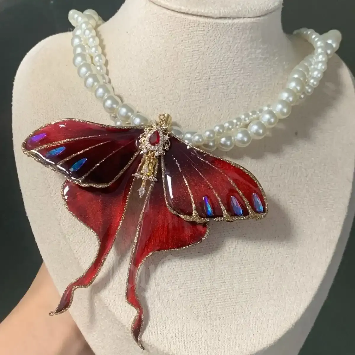 Pearl Moth Necklace