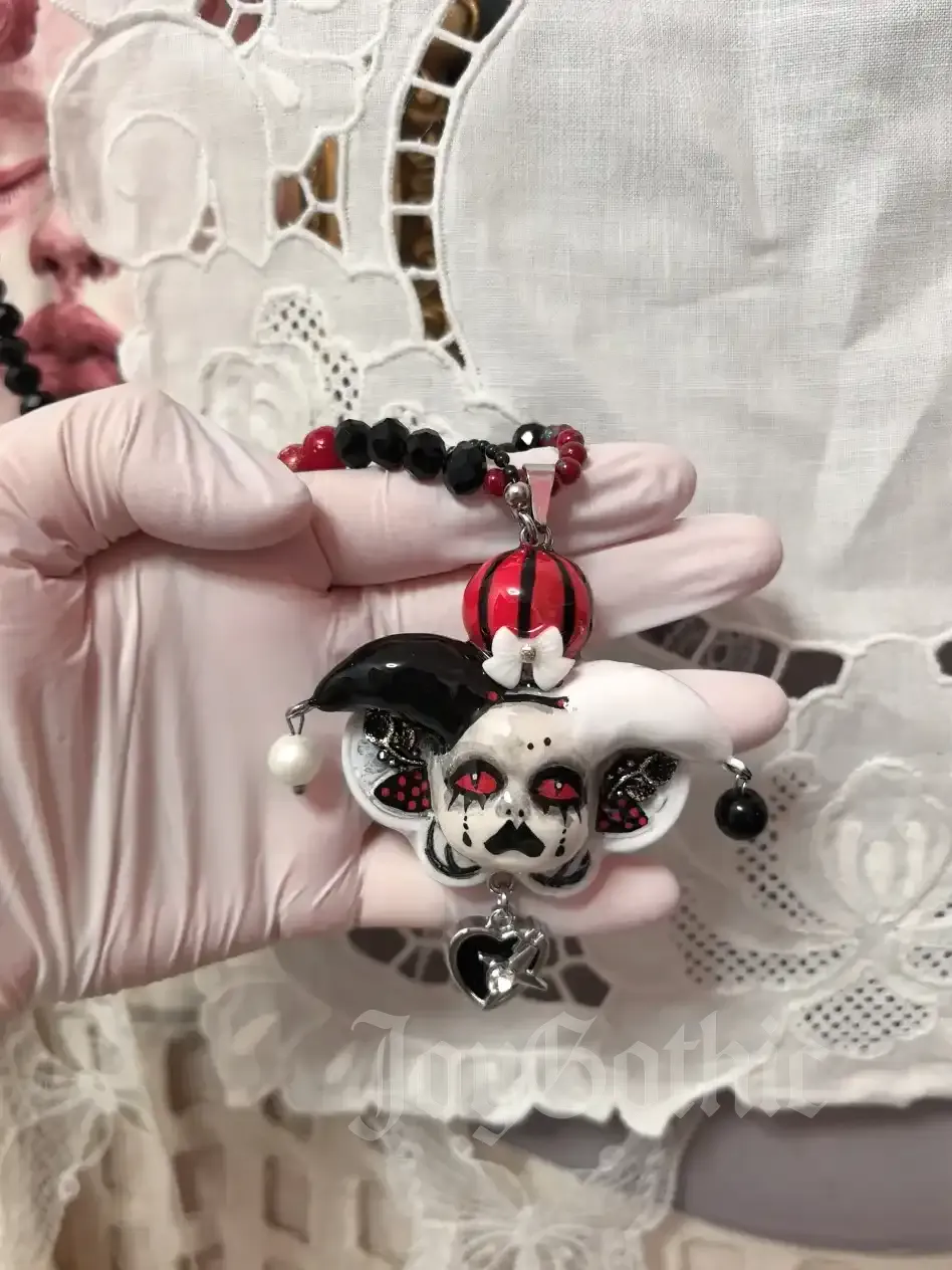 Black White Jester Necklace