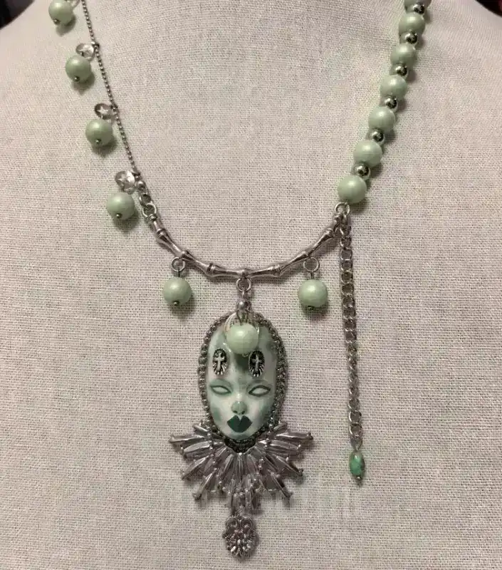 Mint Green Gothic Necklace